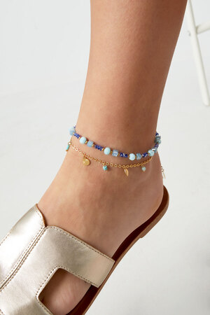 Simple spring anklet natural stone - gold h5 Picture2